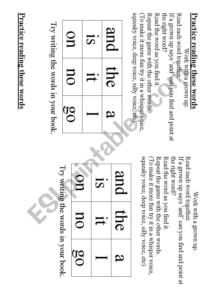 high frequency word support - and I a is it on no go the