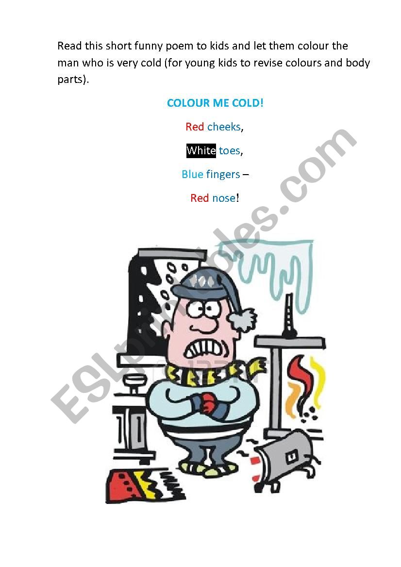 COLOUR ME COLD! worksheet