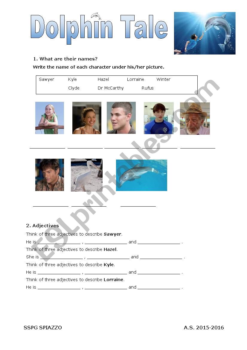 Dolphin Tale worksheet