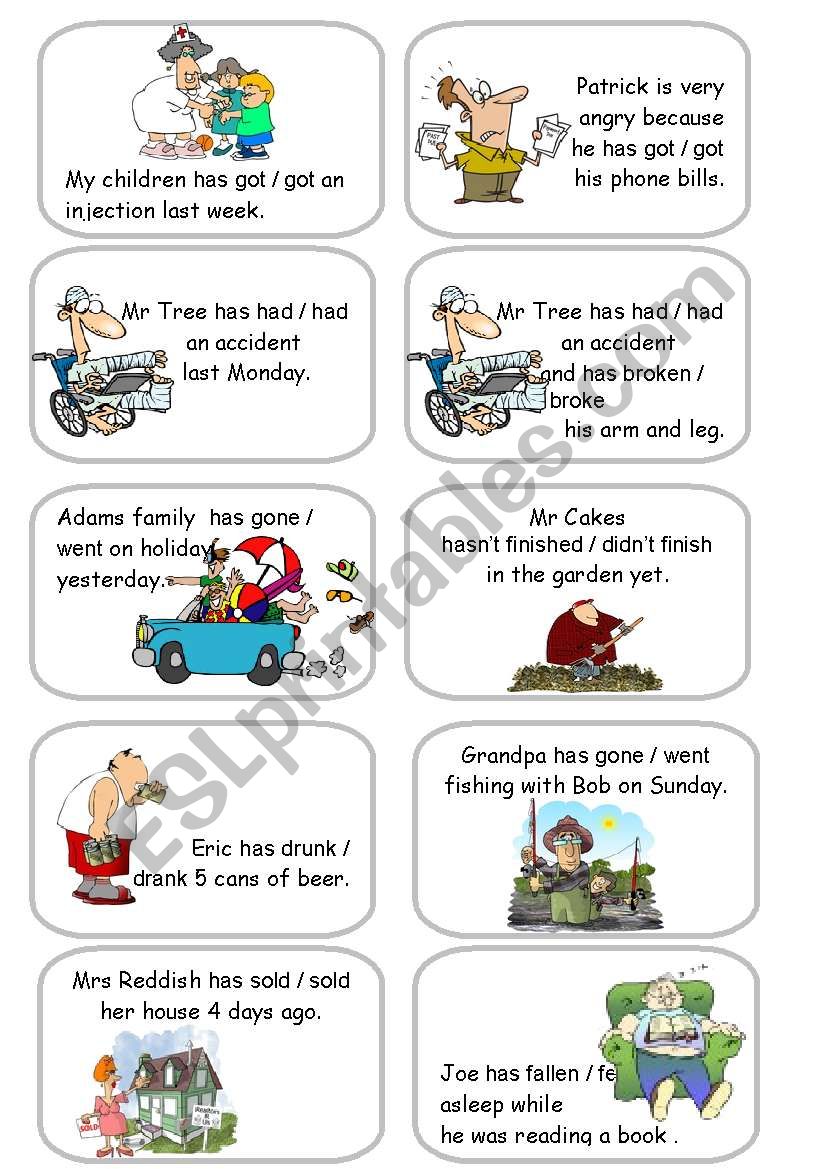Present Perfect vs Simple Past cards 1