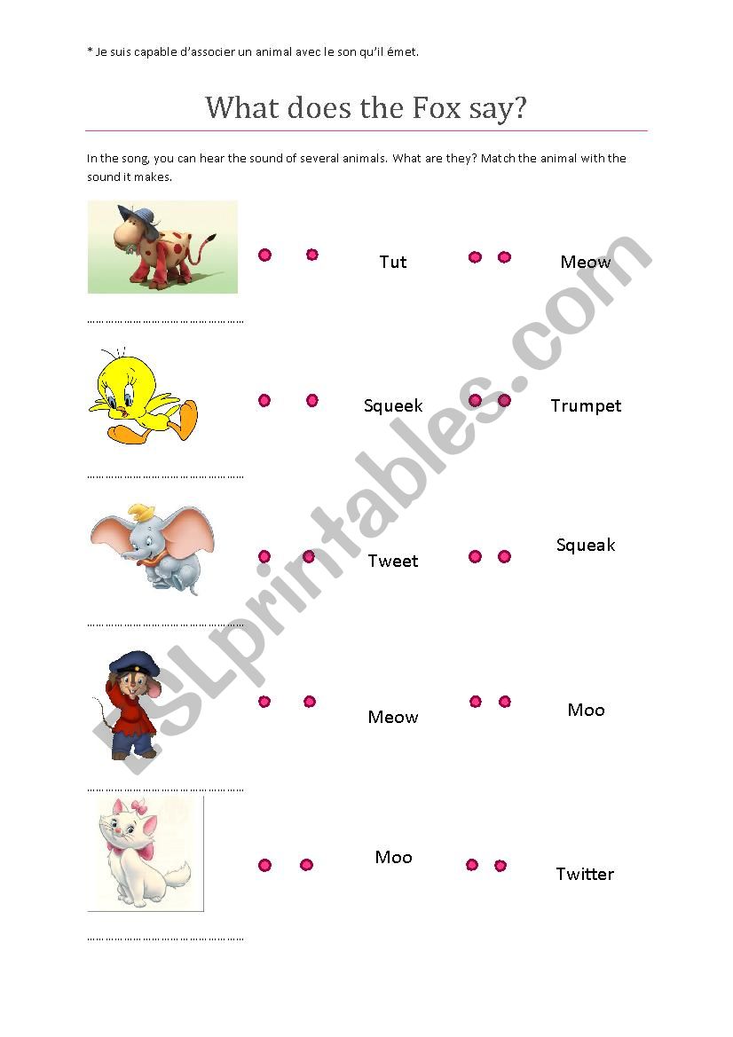What does they say? worksheet