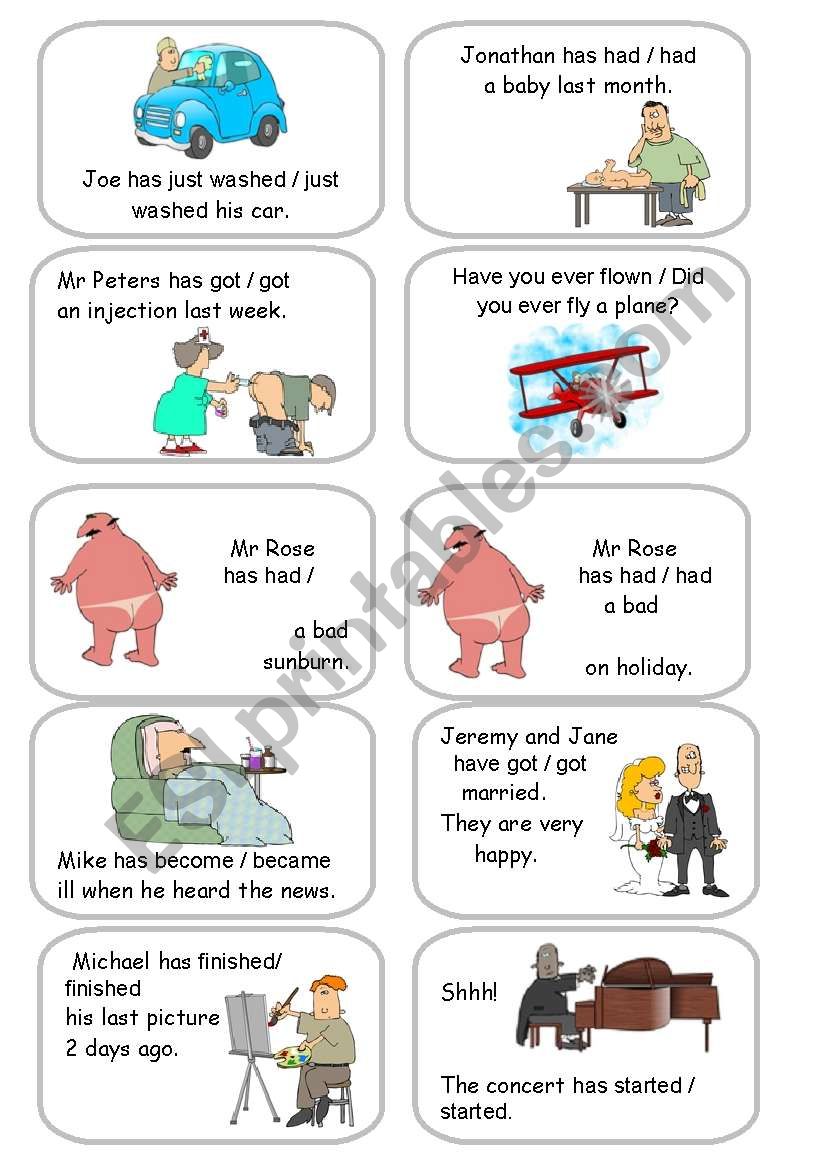 Present Perfect vs Simple Past cards 3