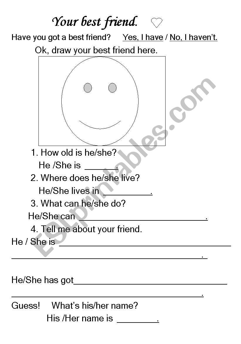 Your friend worksheet