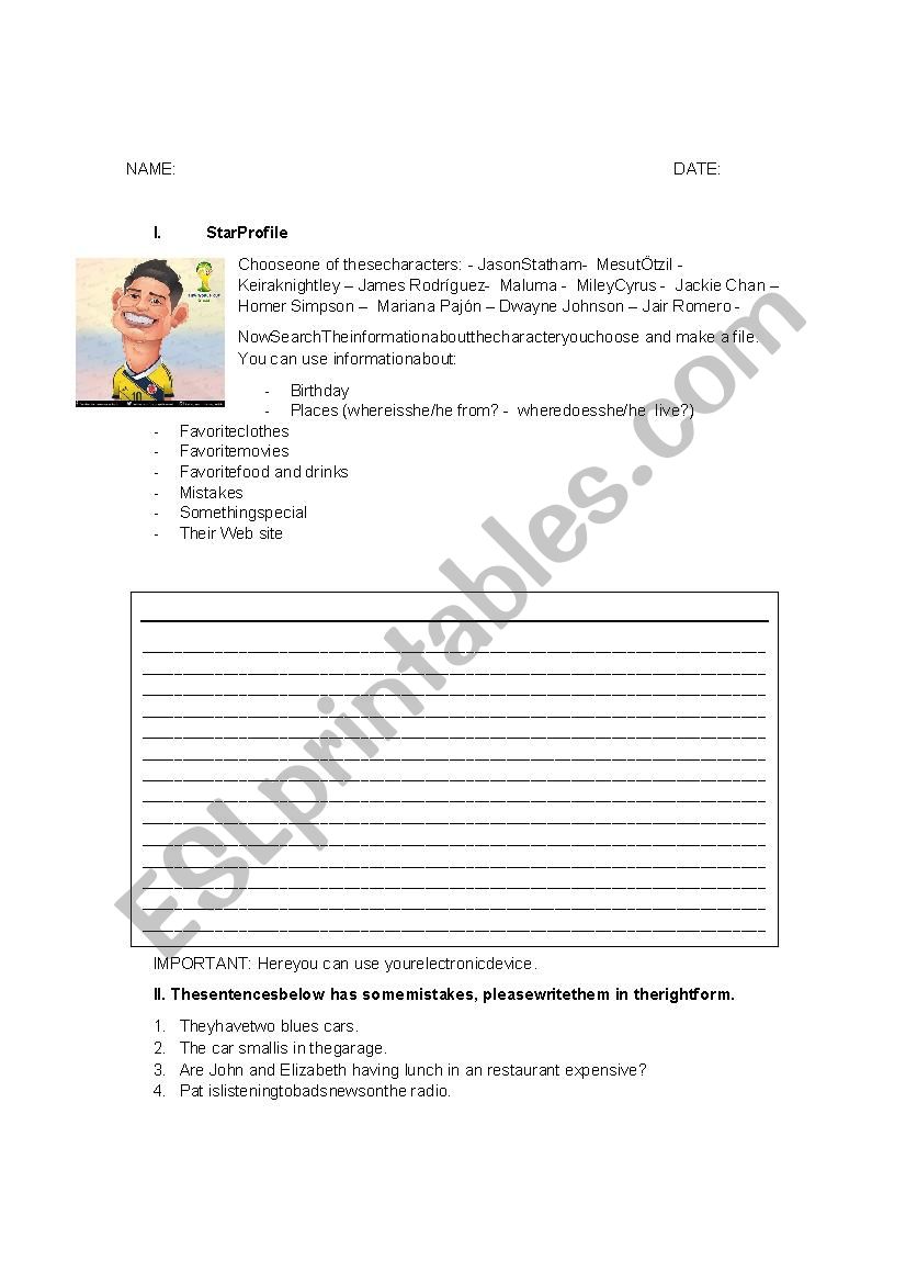 Present simple  worksheet