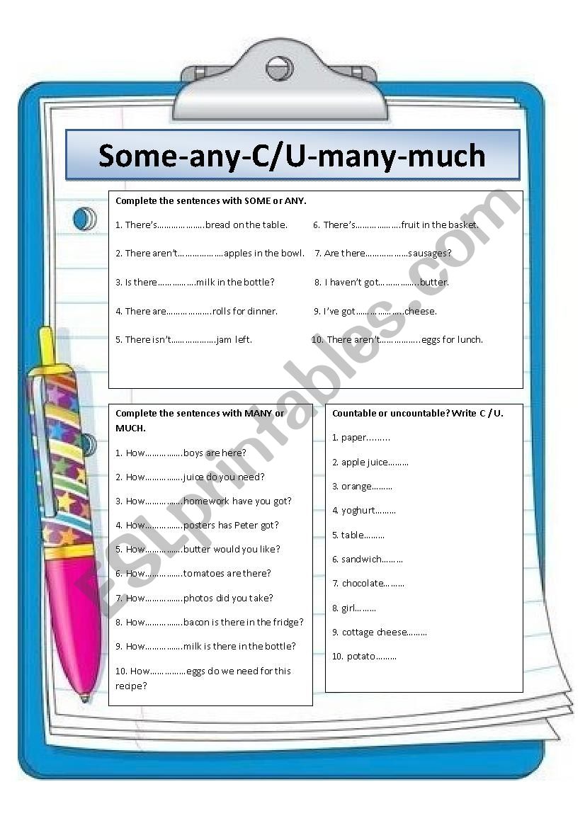 Quantifier worksheet