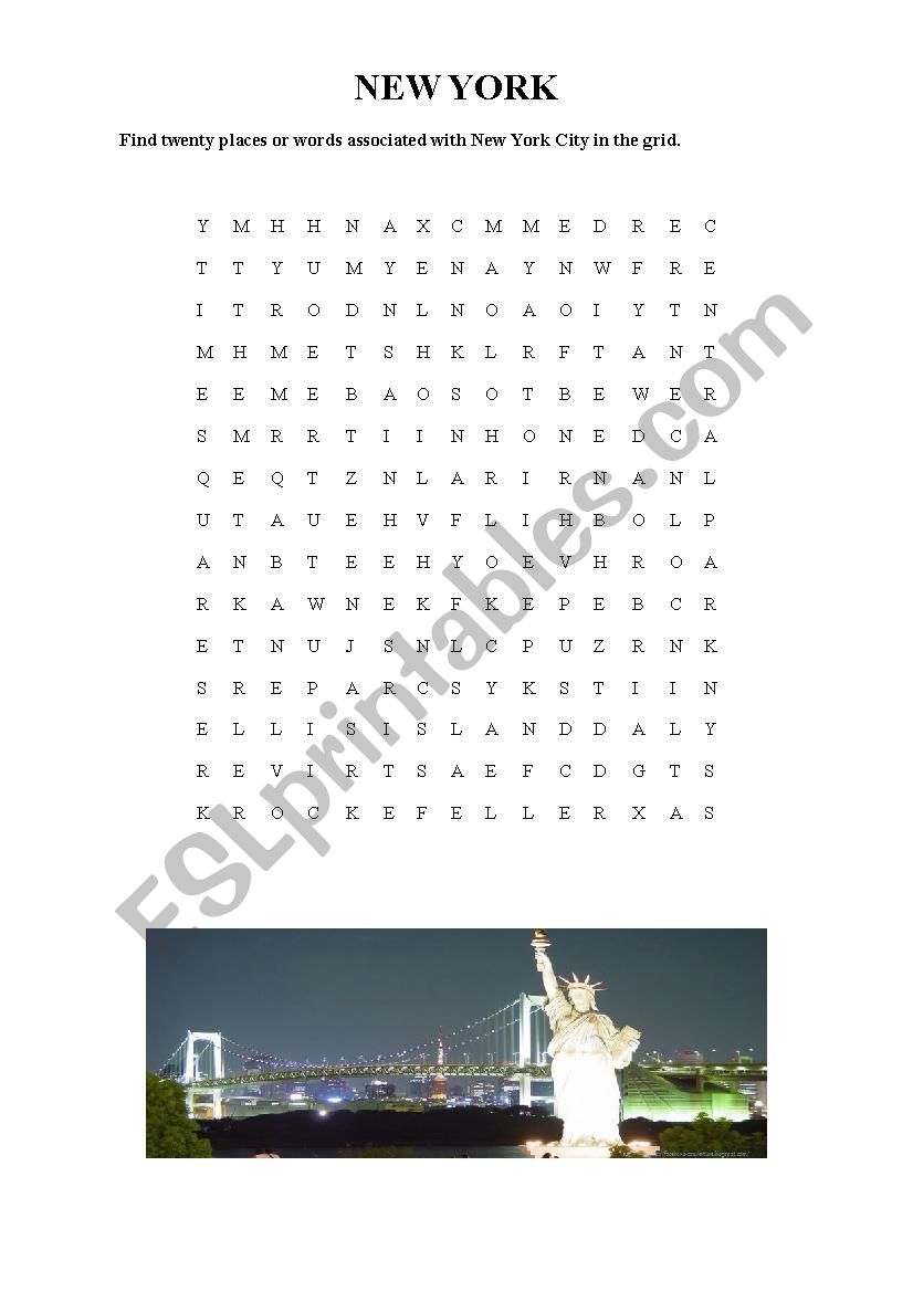 NEW YORK worksheet