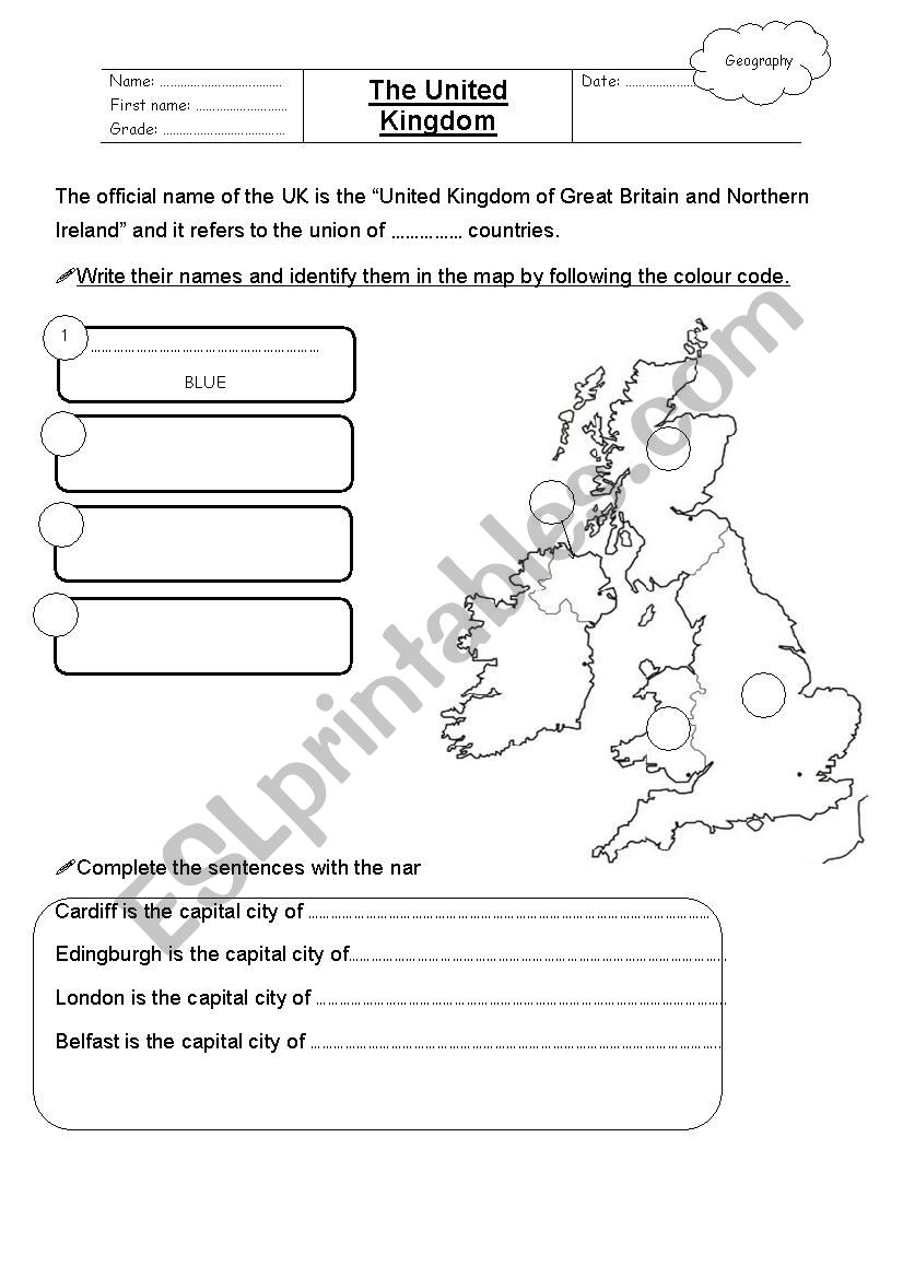 The United Kingdom worksheet