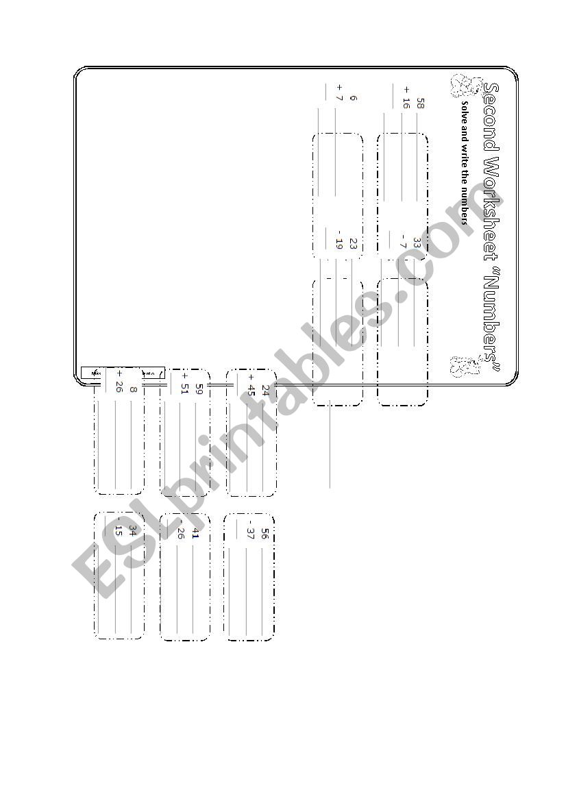 Exercises of Numbers worksheet