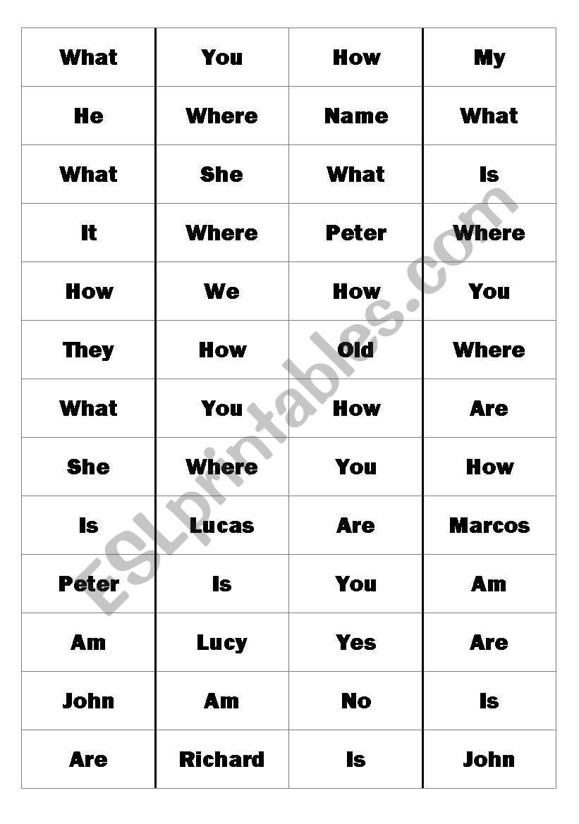 DOMINO worksheet