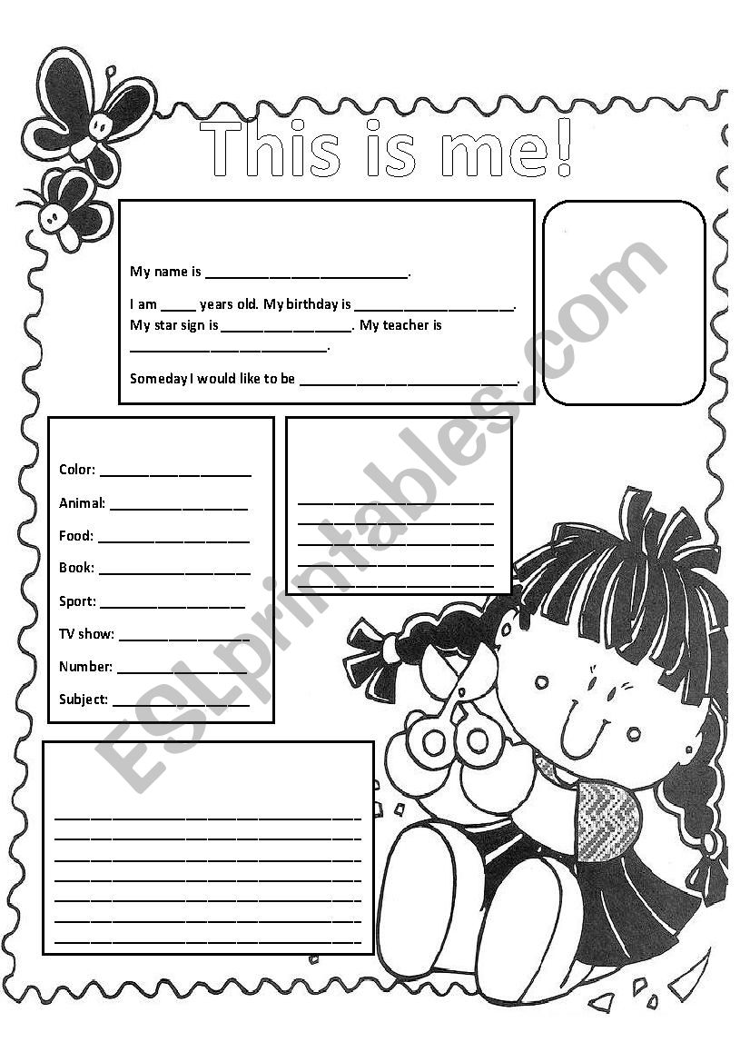 Introducing myself (girl) worksheet