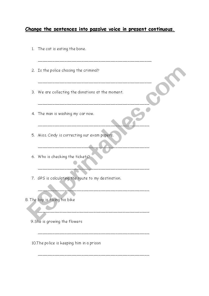 passive in simple present continuous