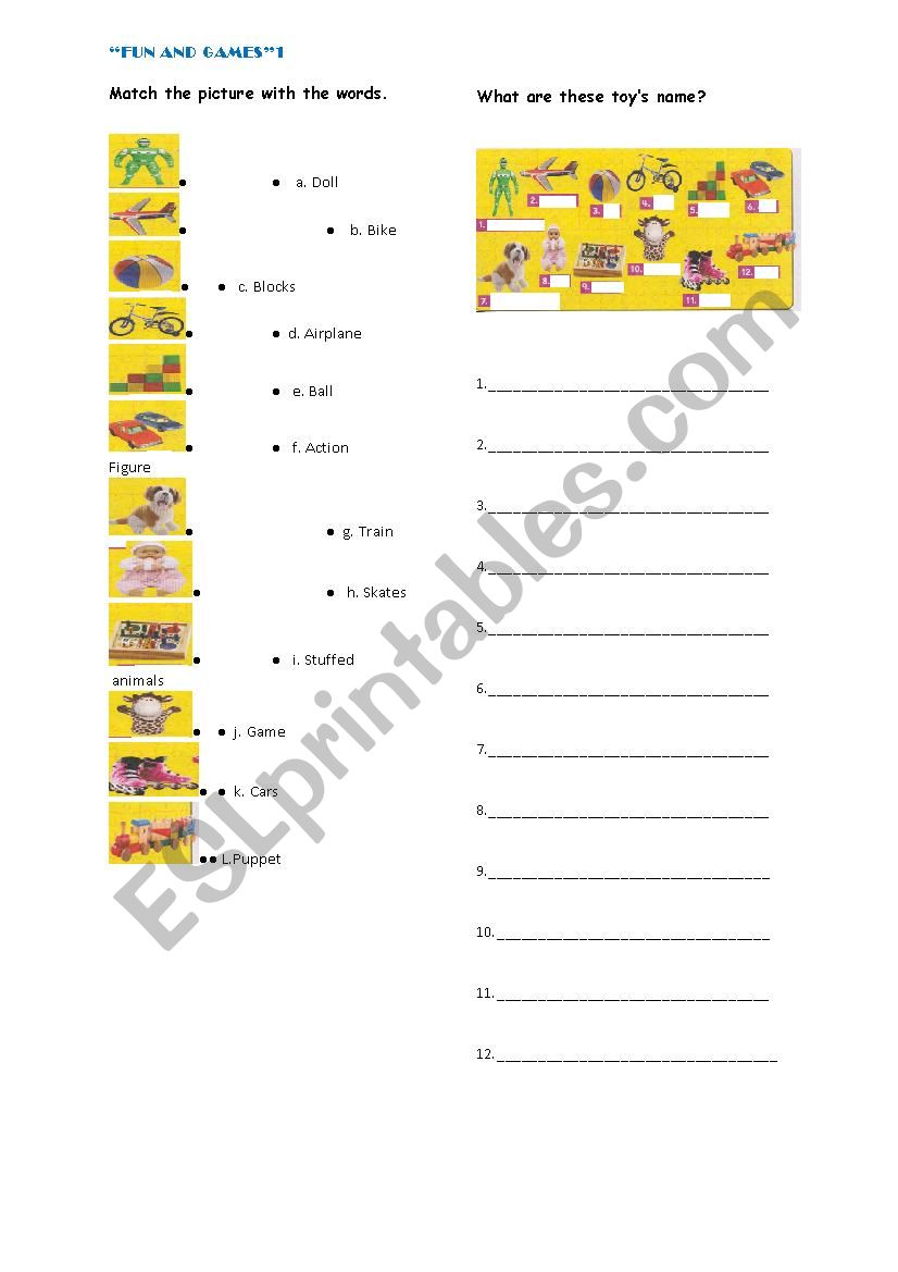 FUN AND GAMES1 worksheet