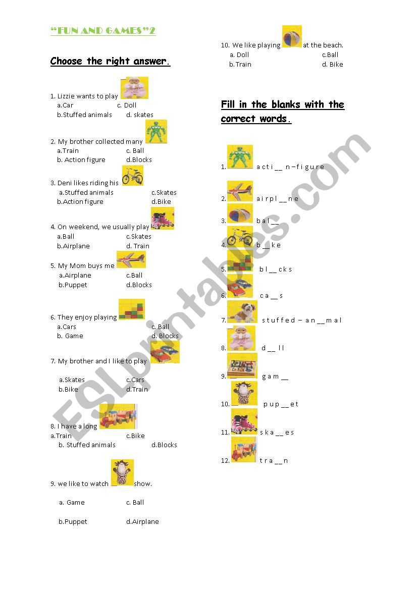 fun and games2 worksheet