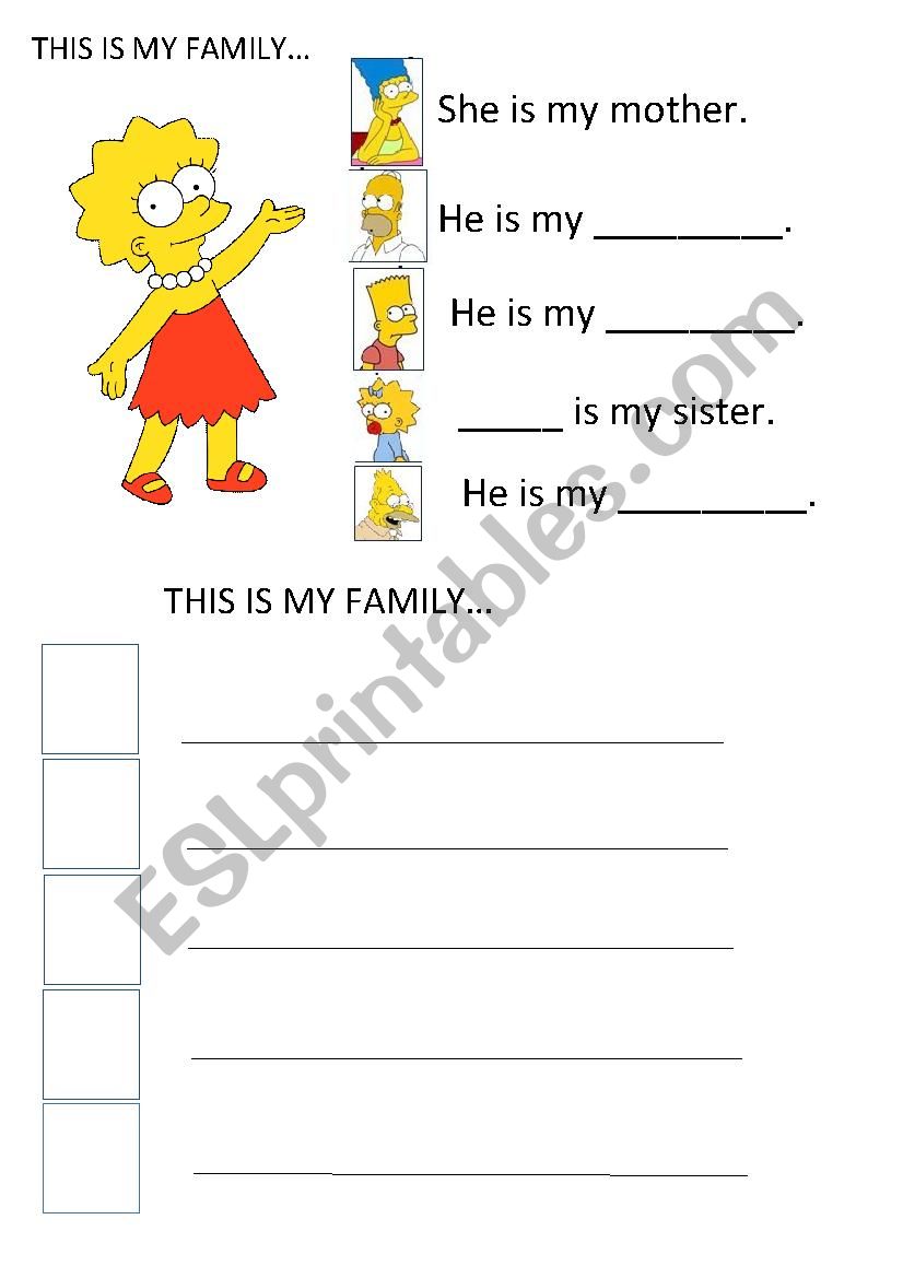 This is my family. worksheet