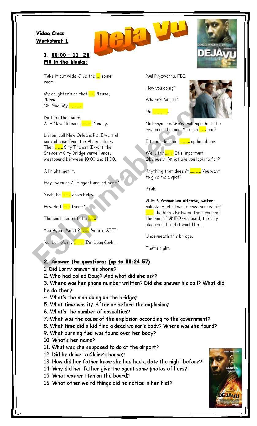 Video Class: Deja Vu (Worksheet 1)