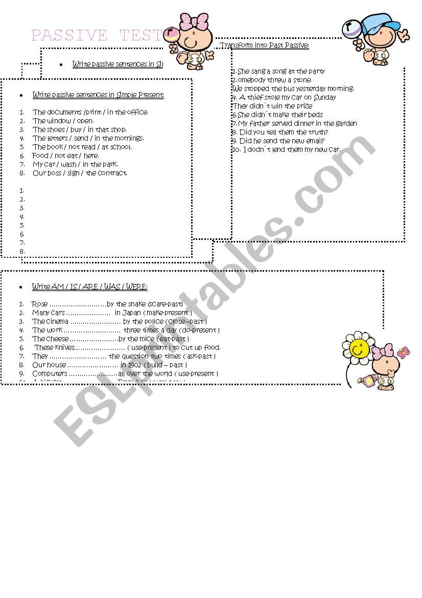 Passive Voice worksheet