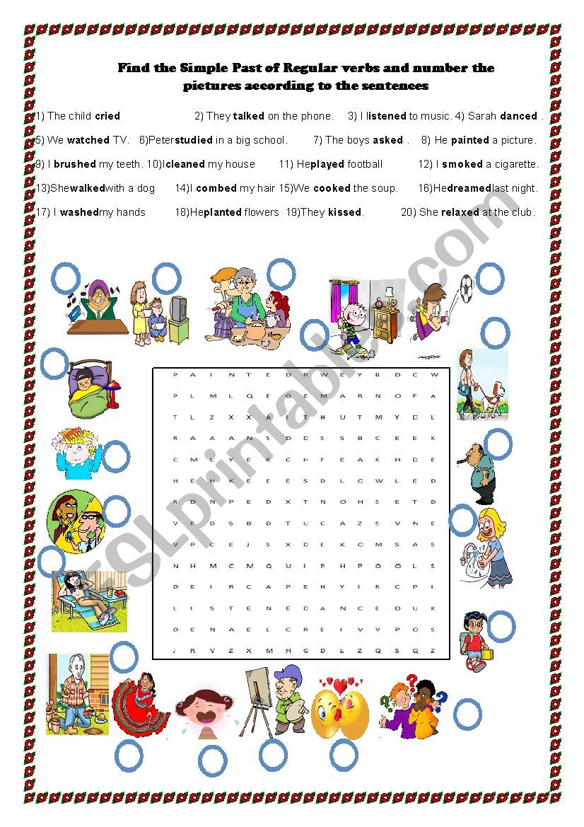 Simple Past Regular Verbs worksheet