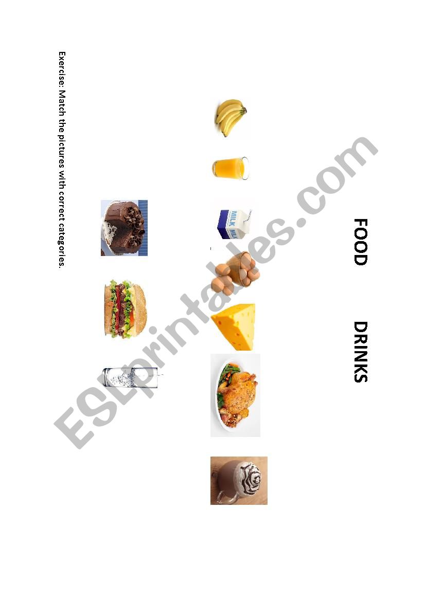 Food&Drinks matching worksheet