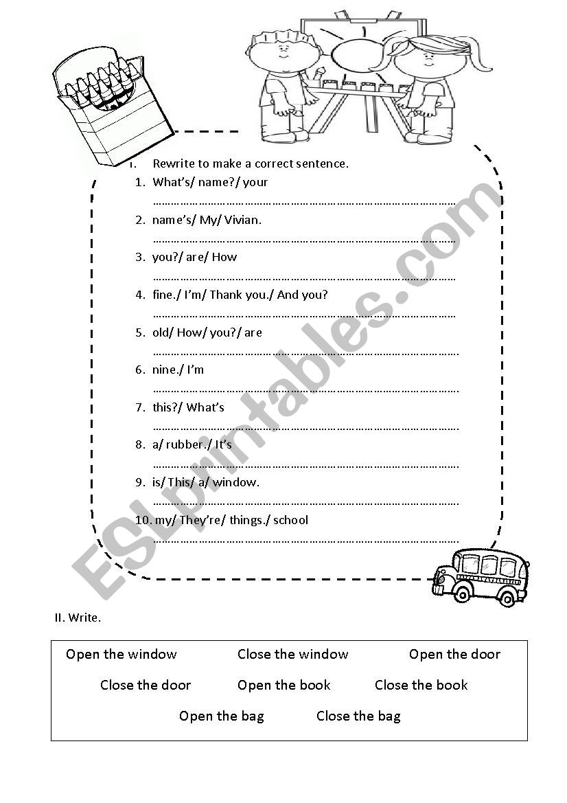 Family and friends 1 - Unit 1 worksheet