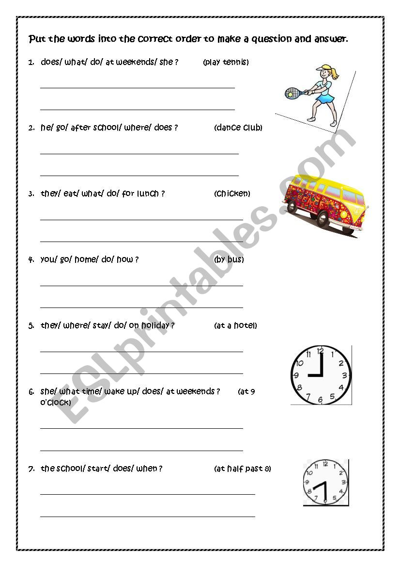 WH- QUESTIONS worksheet