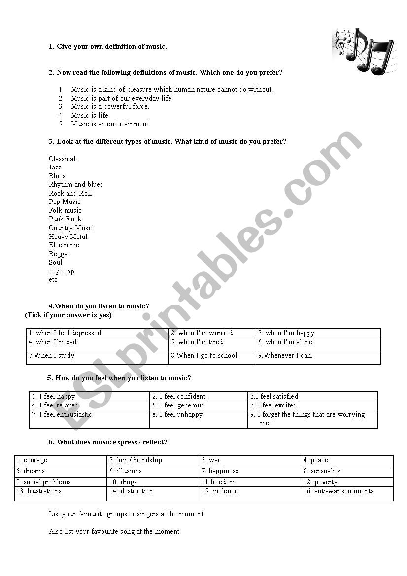 Guided answers about the topic music