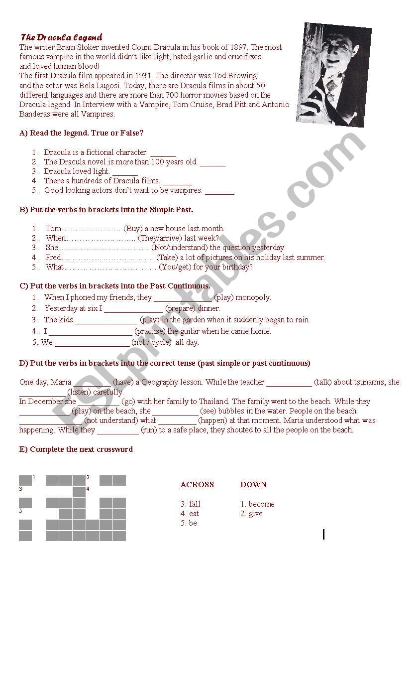 Past tense test worksheet