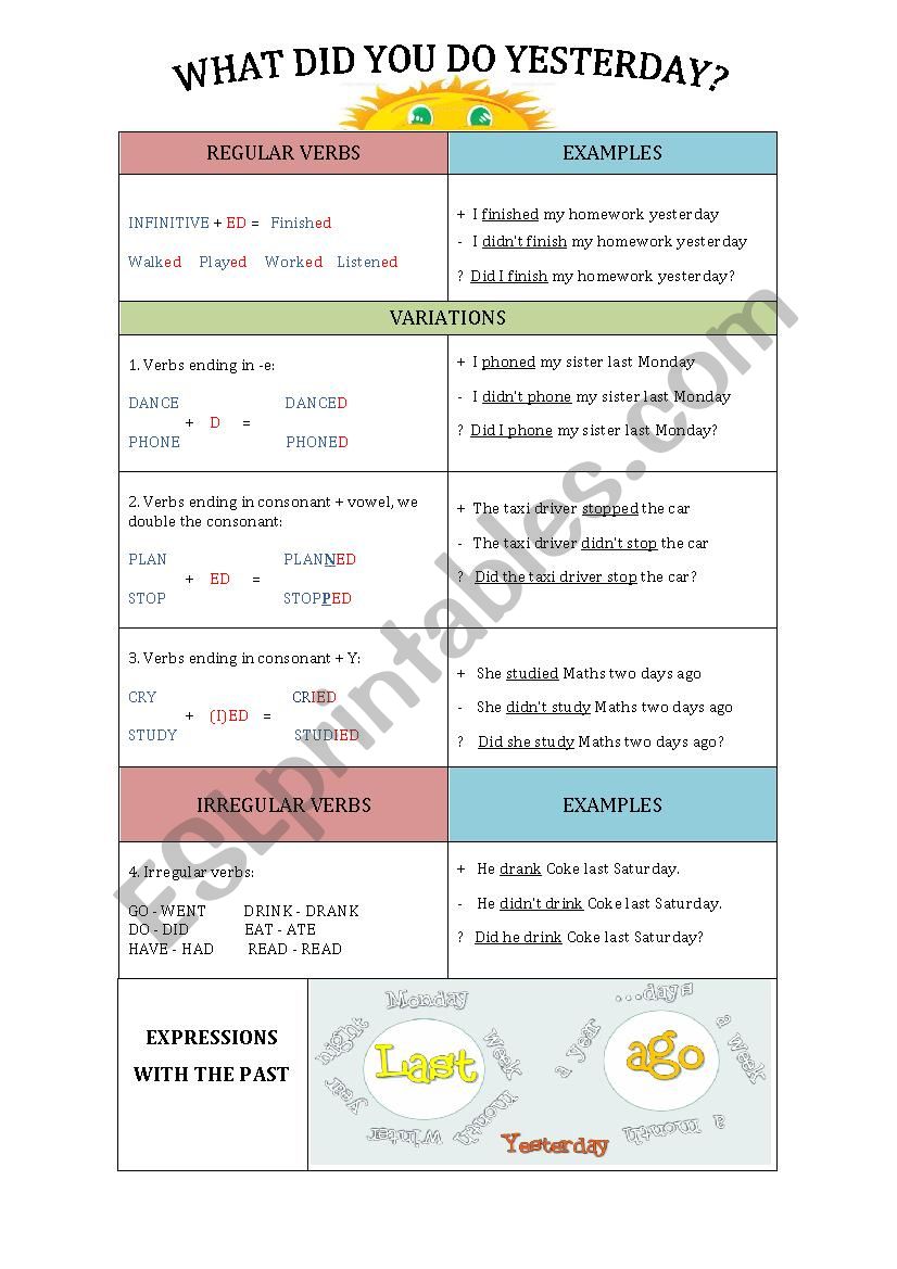 PAST SIMPLE worksheet