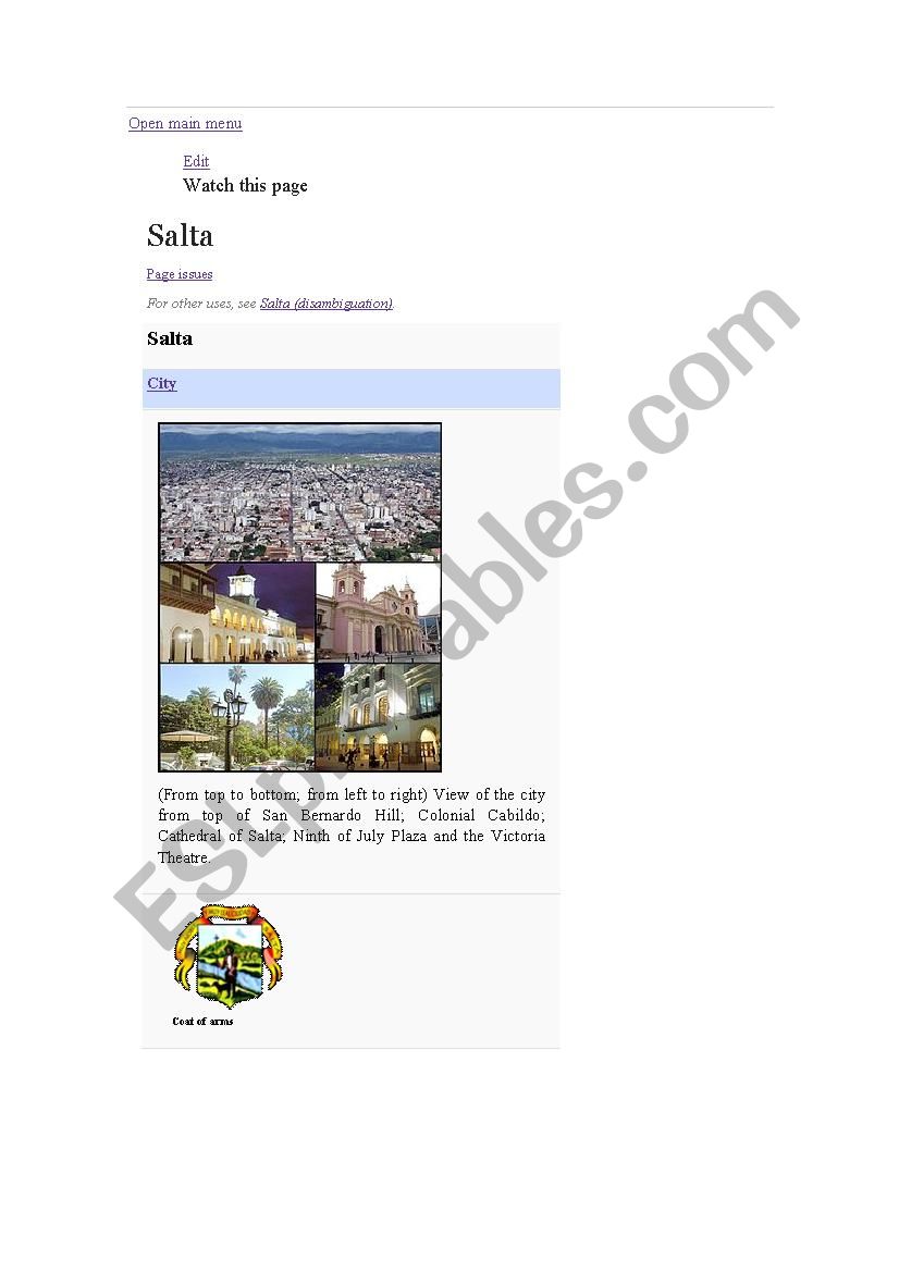 SALTA worksheet