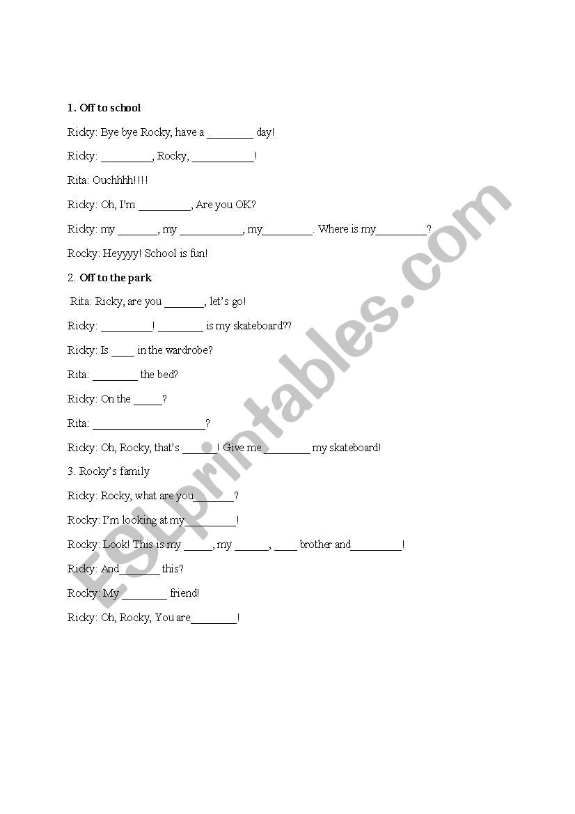 Listening for kids worksheet