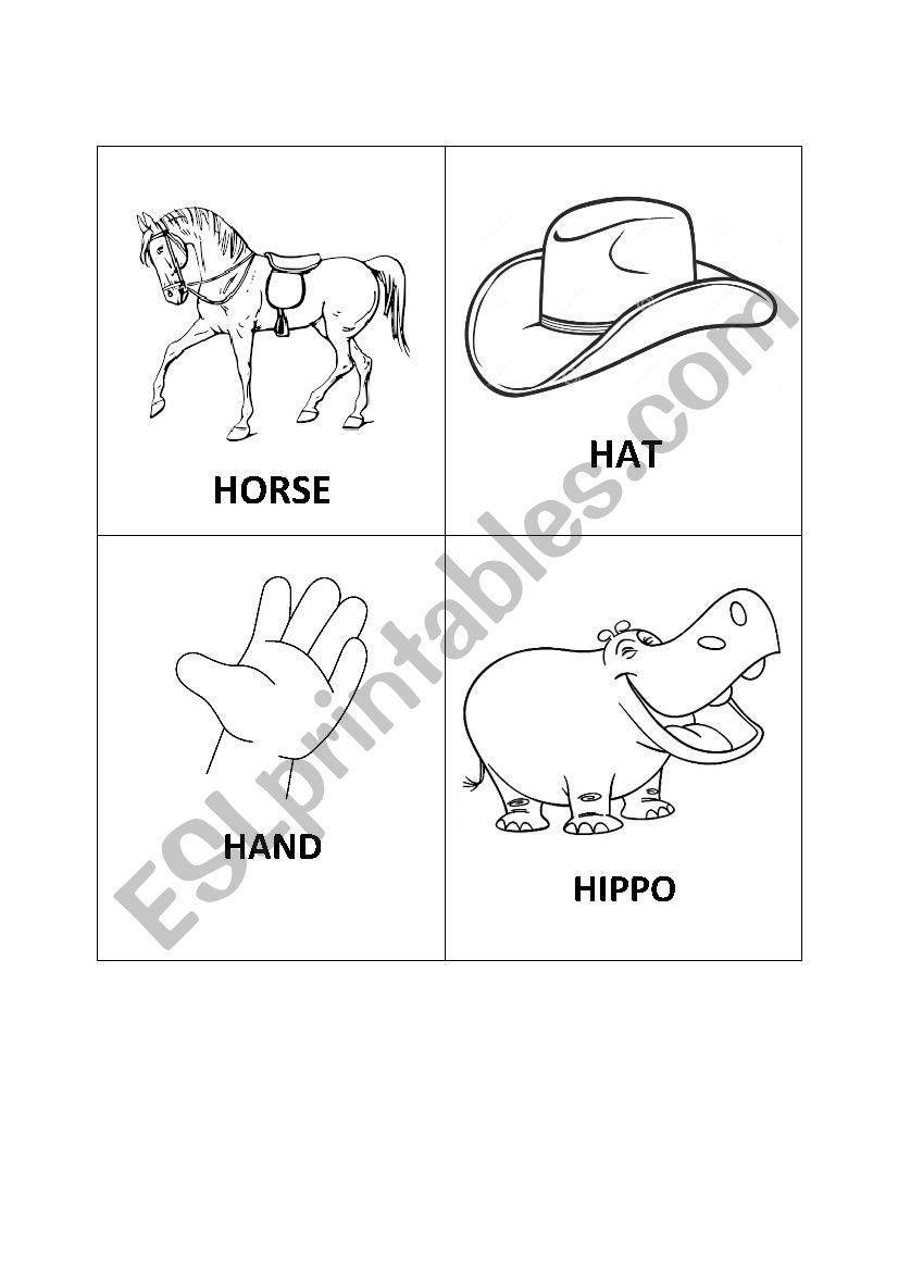 H flash-cards worksheet