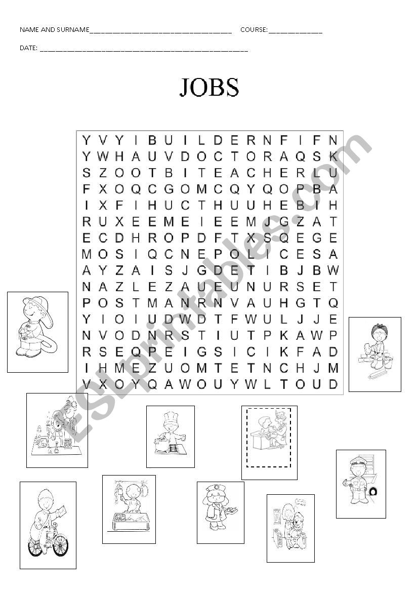 jobs and to be ( affirmative) worksheet