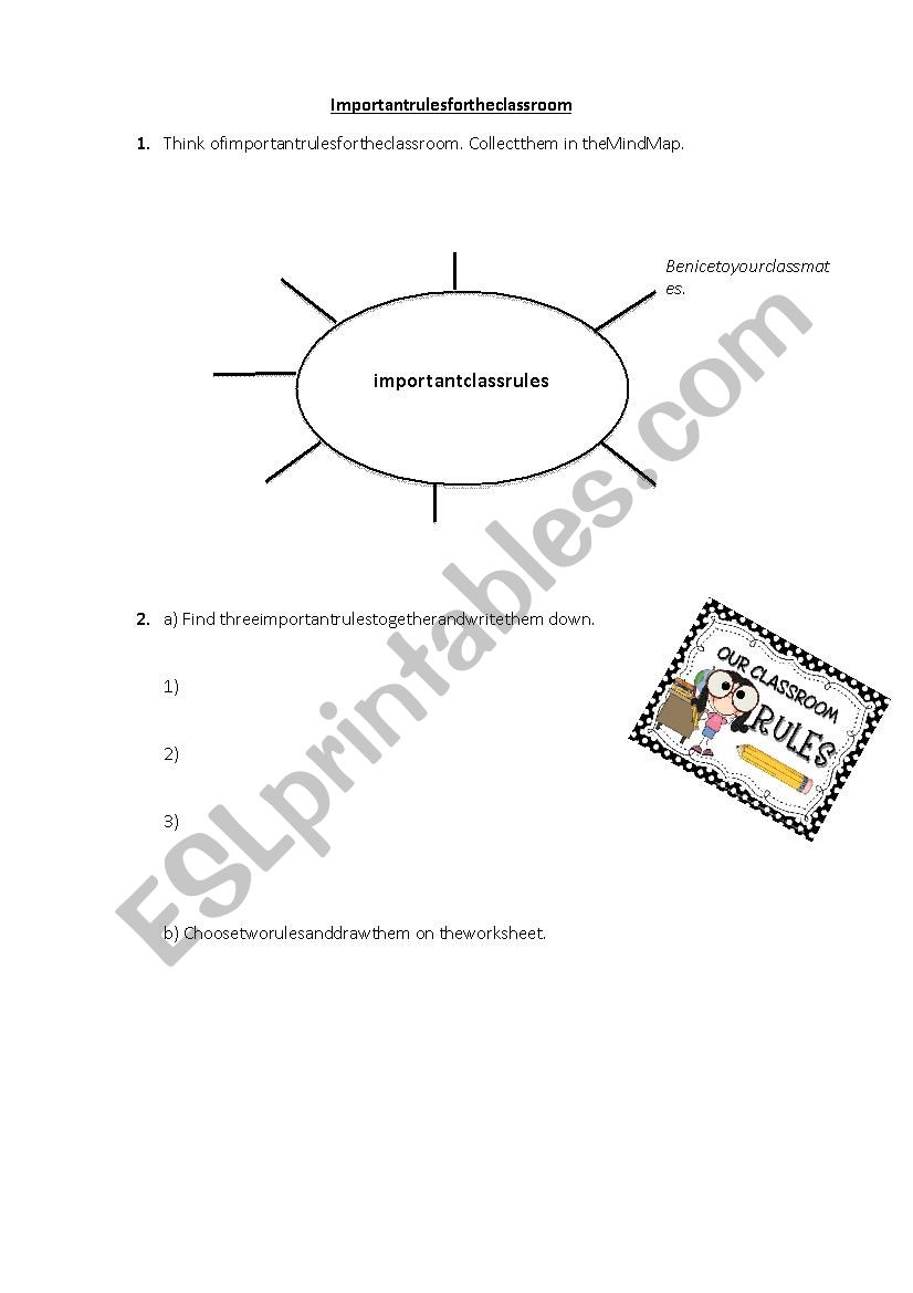 Imperatives classroom rules worksheet