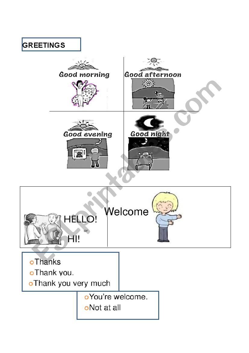 Greetings worksheet