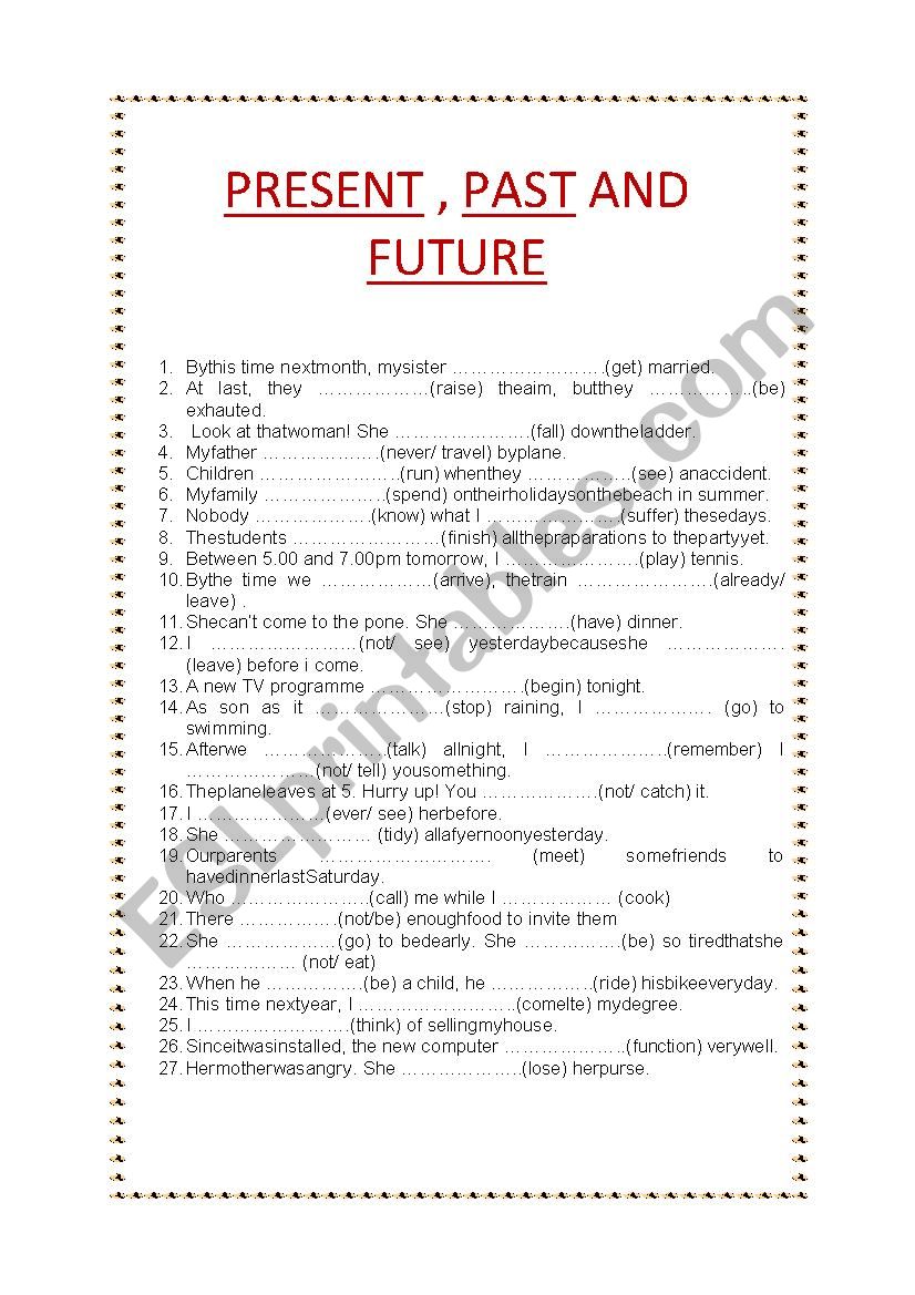 MIXED TENSES: PRESENT-PAST AND FUTURE