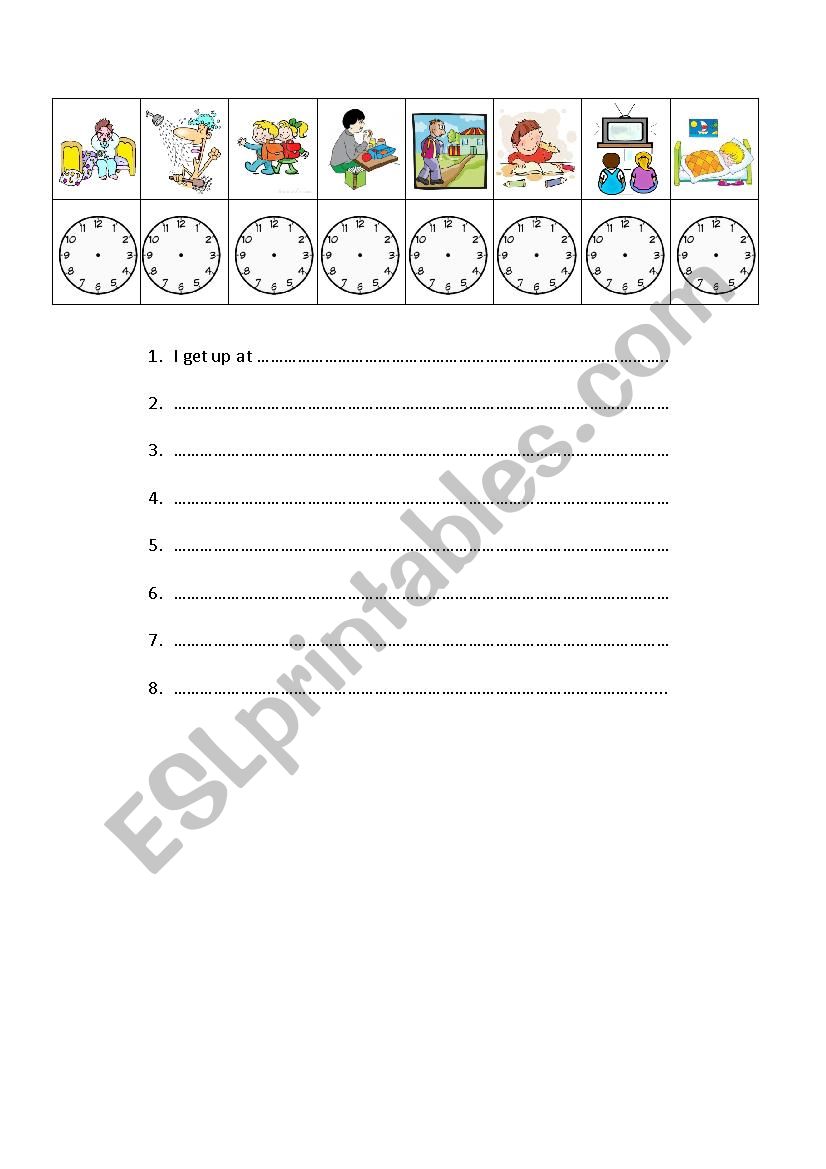 Everyday activities worksheet