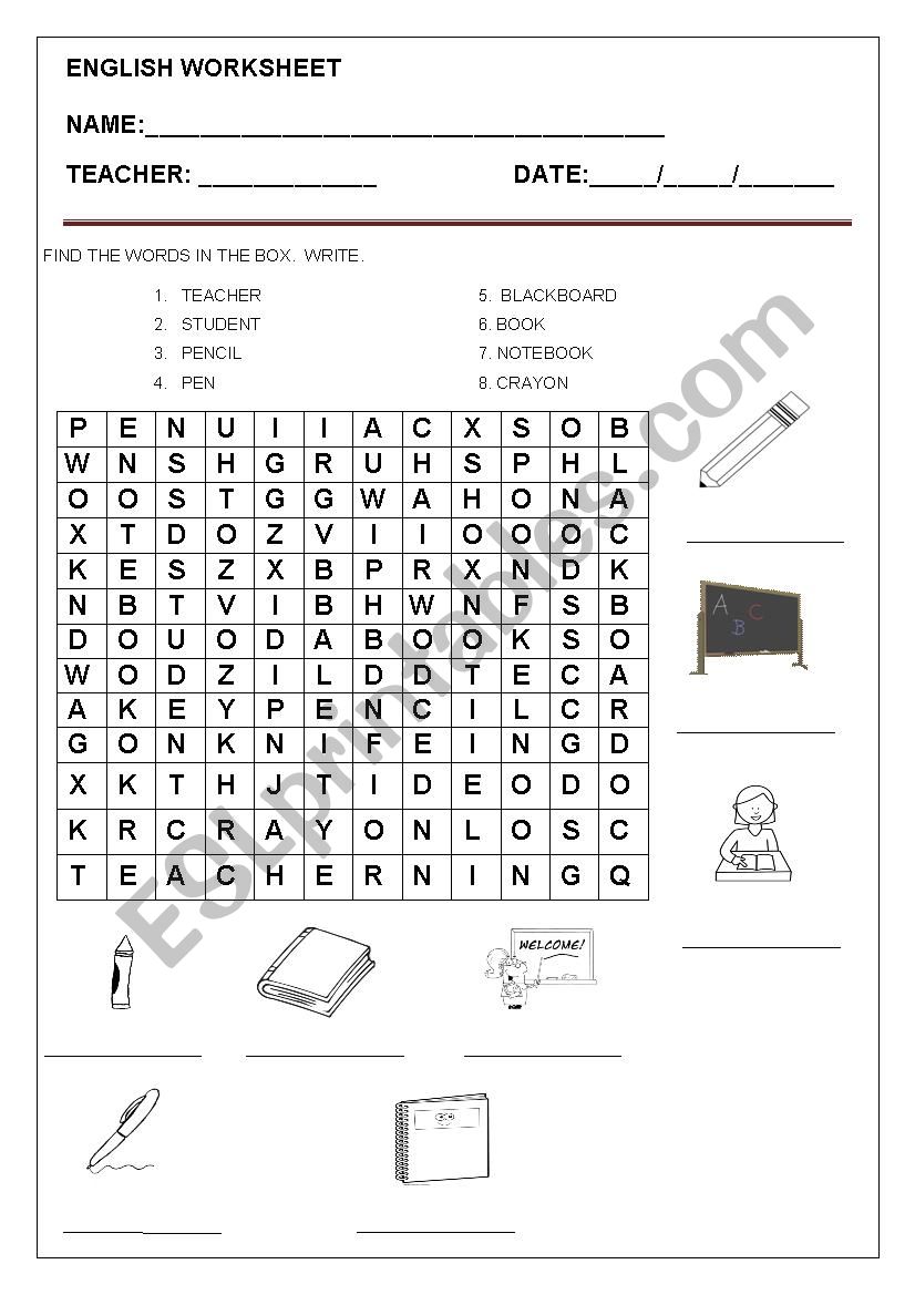 Wordsearch 2 worksheet