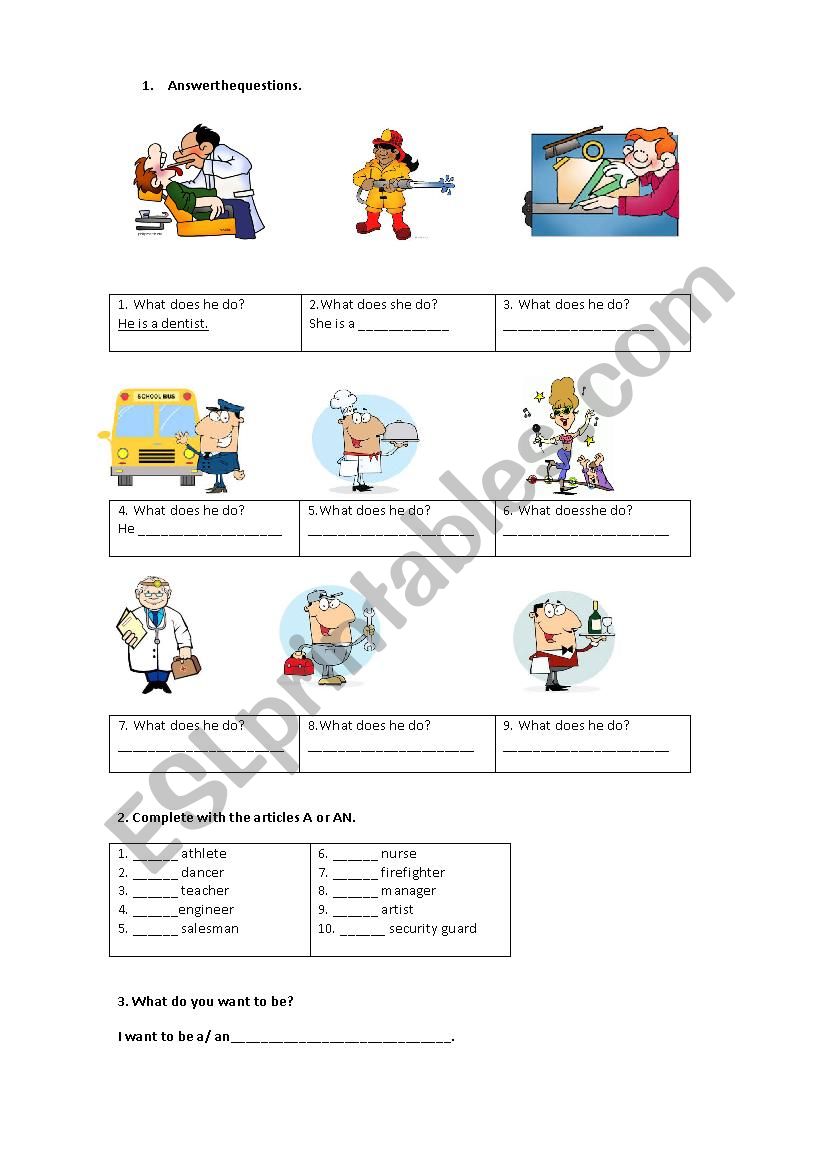 FOOD DRINKS JOBS worksheet