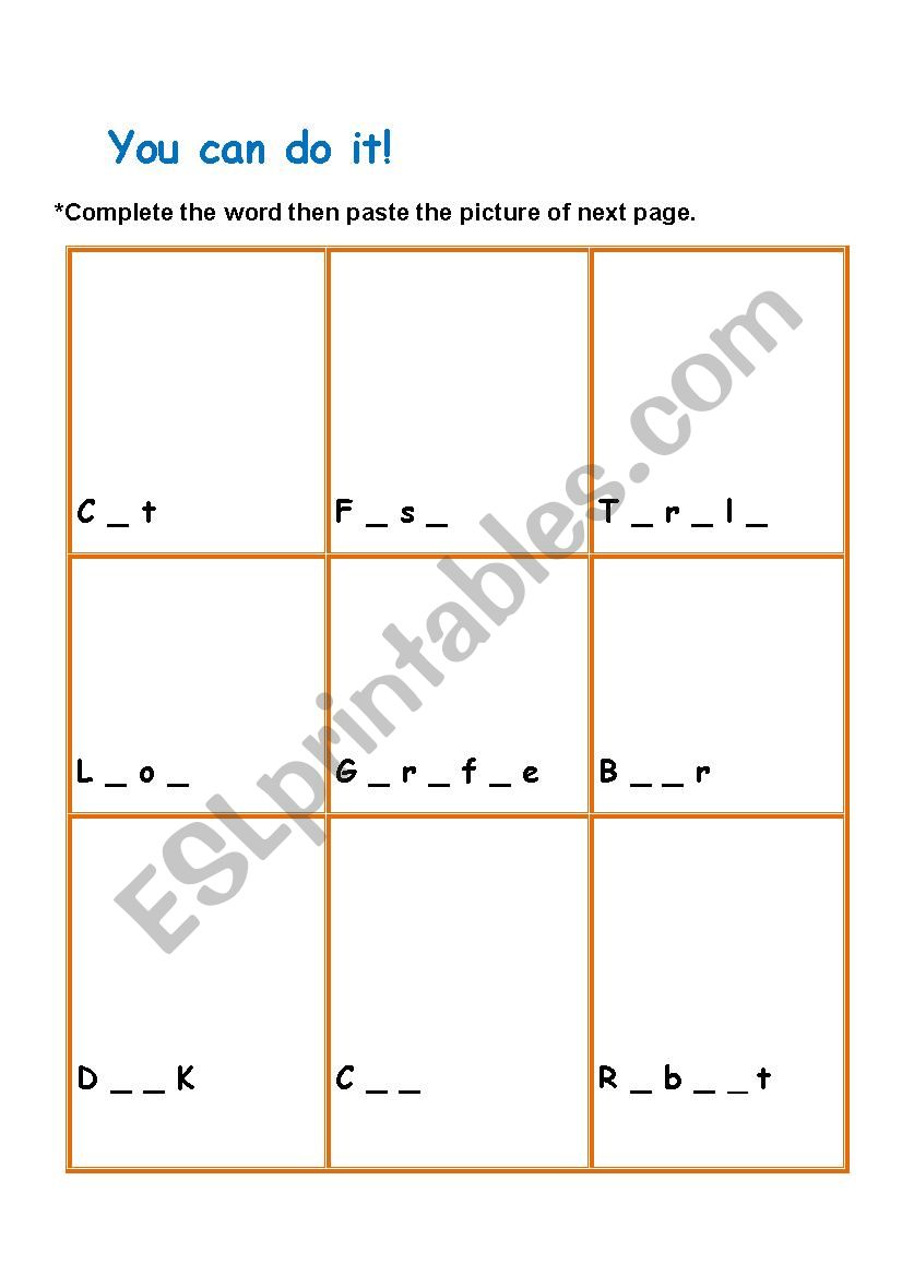 ANIMALS worksheet
