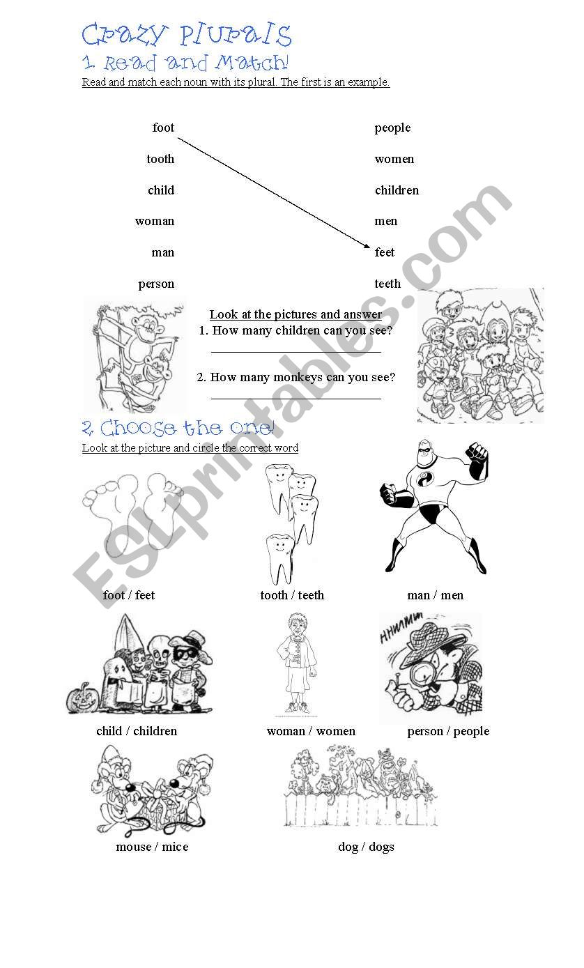 Crazy Plurals reloaded worksheet