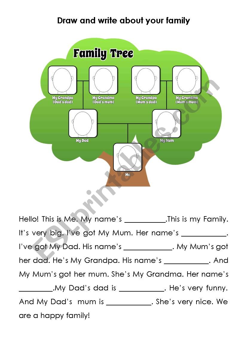 Family Tree worksheet