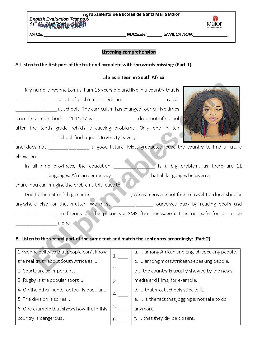 Test - Multiculturalism worksheet