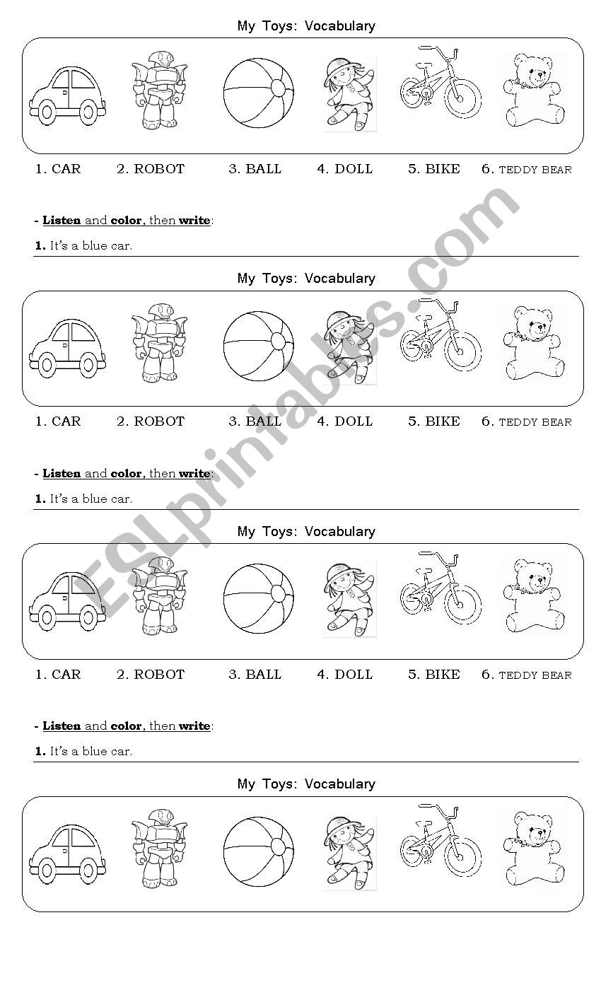 My Toys Vocabulary worksheet