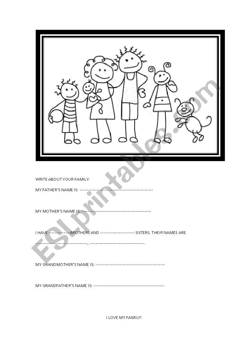 members of the family worksheet