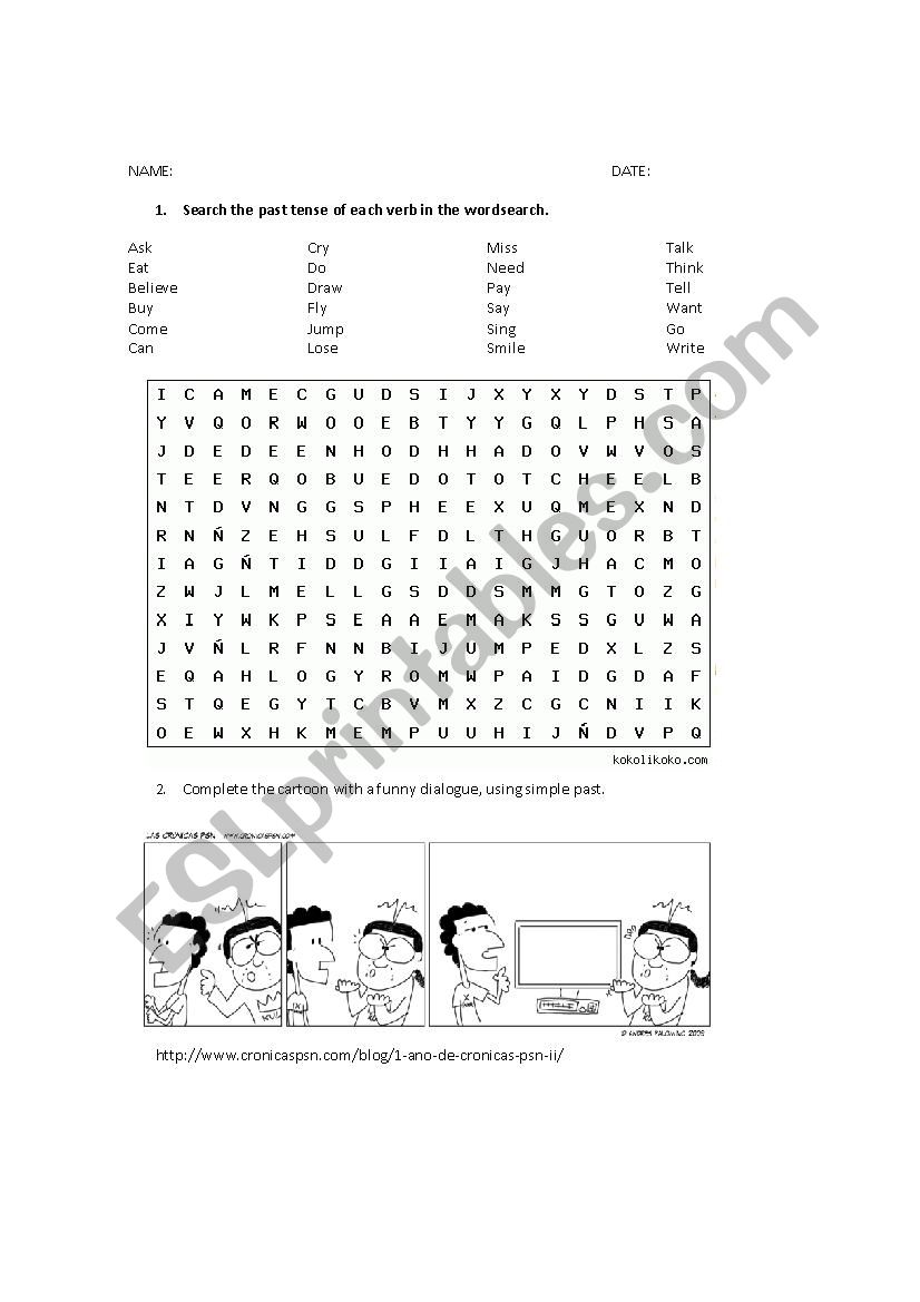 simple past  worksheet