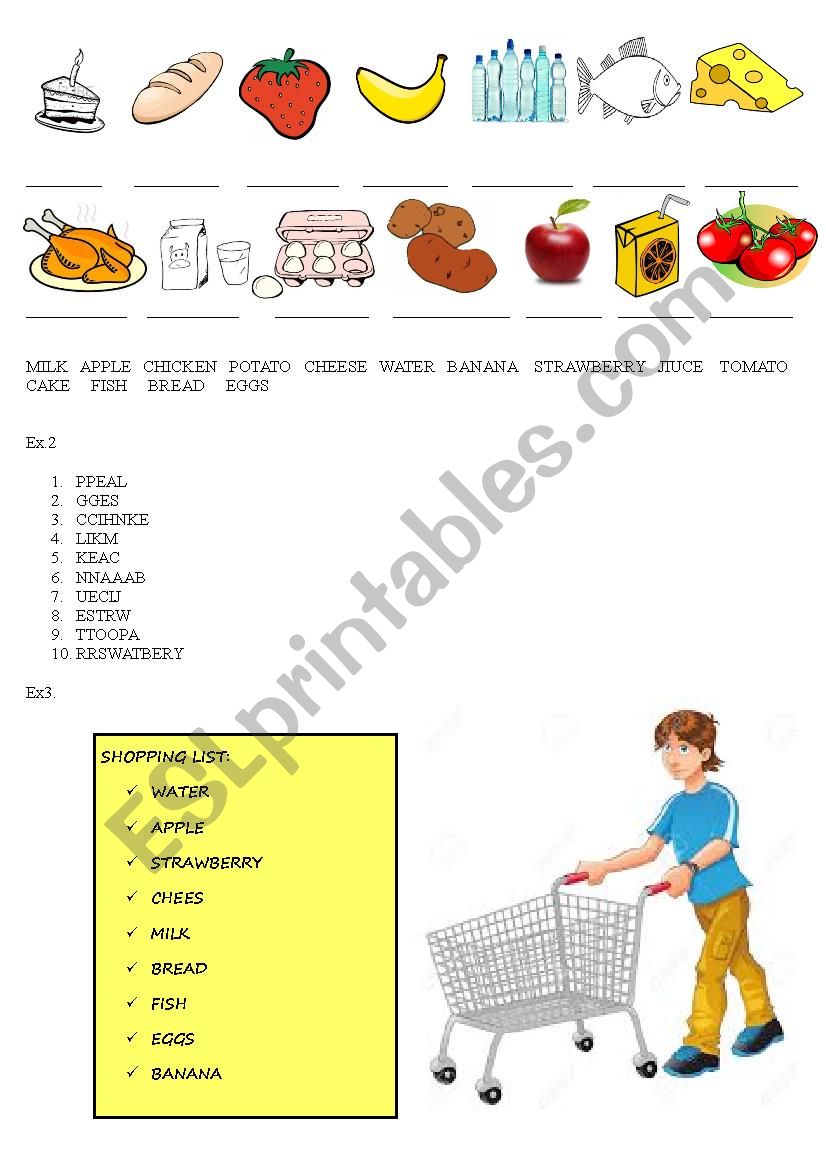 Food worksheet