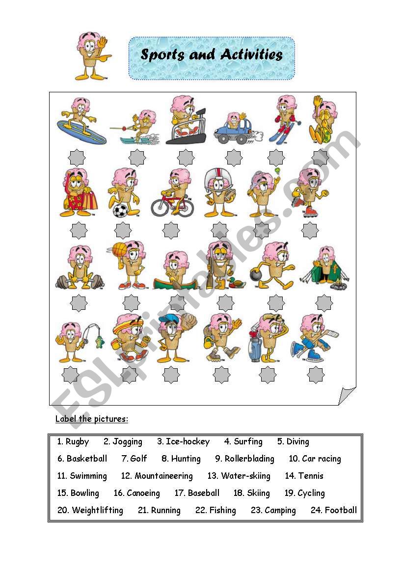 Sports and Activities worksheet