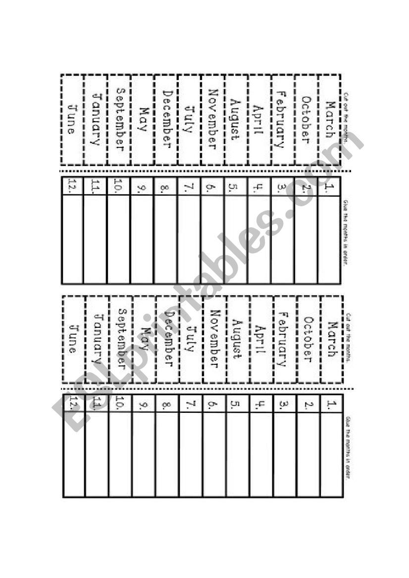 Months of the year worksheet