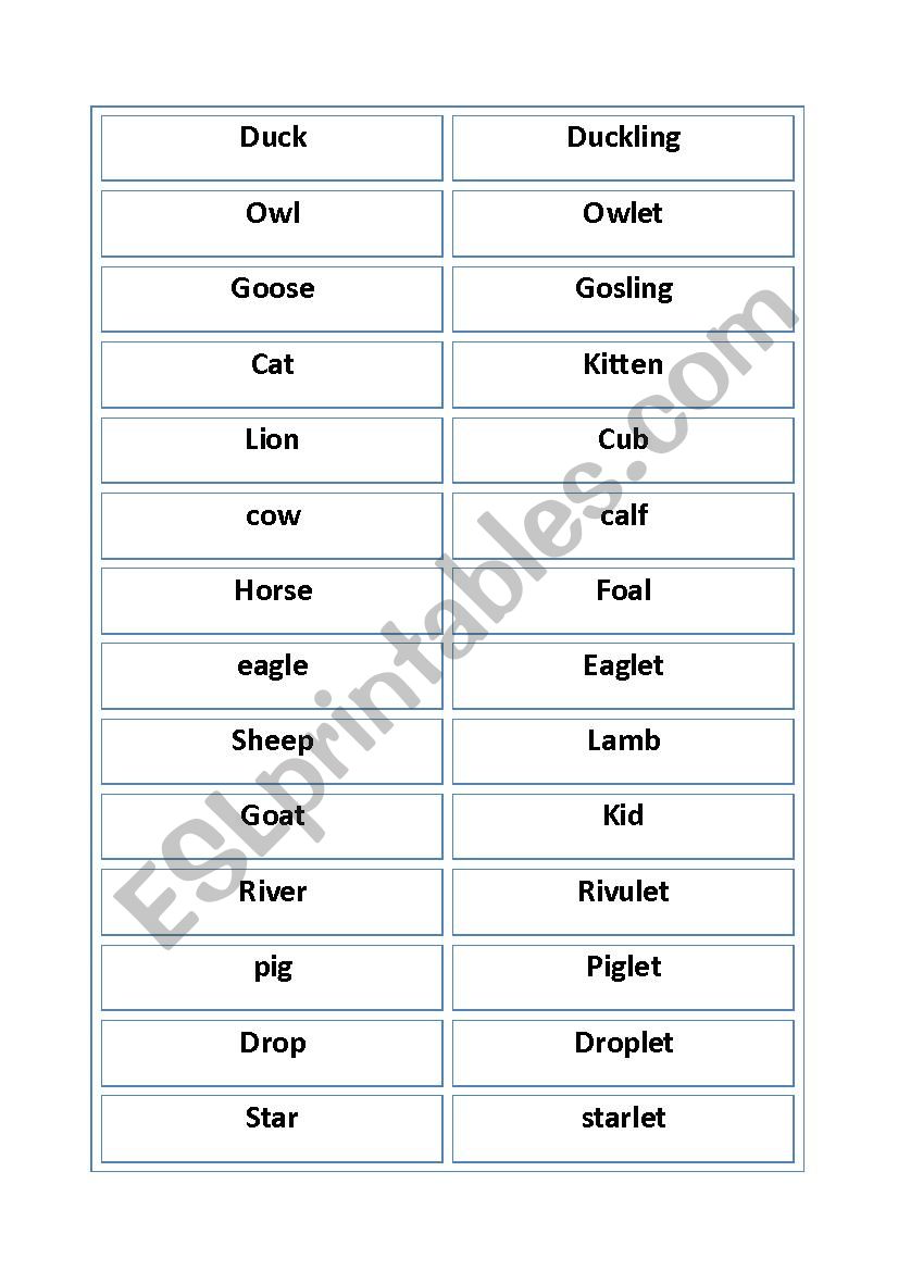 diminutive worksheet