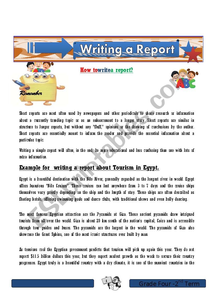 writing reports worksheet