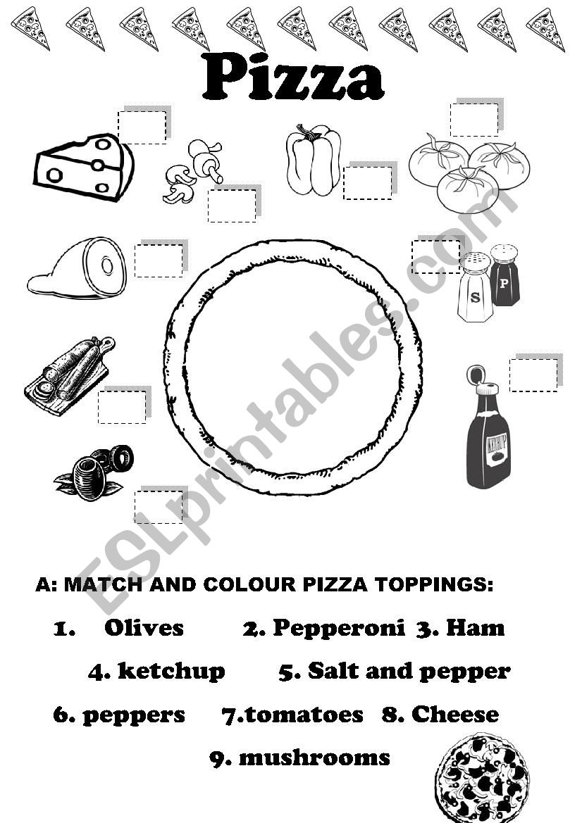 Pizza Toppings worksheet